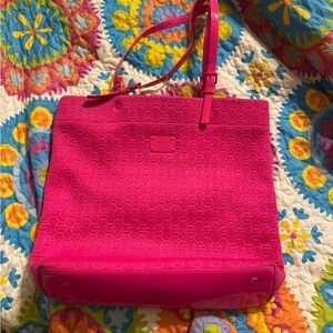Michael Kors Pink Tote Bag Vibrant Structured Design